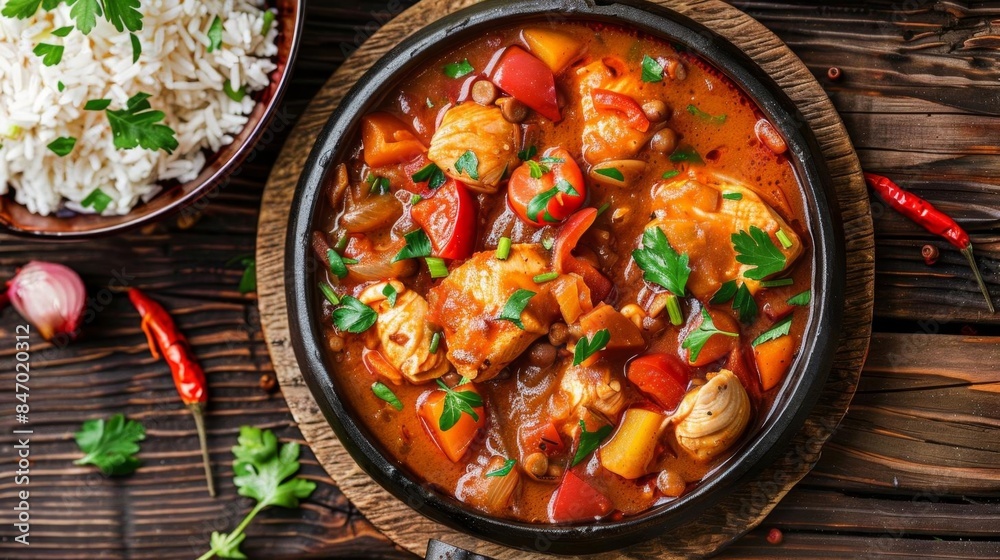 Malian national dish Tiga Degue peanut butter stew chicken vegetables rice Malian national dish Tiga Degue peanut butter stew chicken vegetables rice