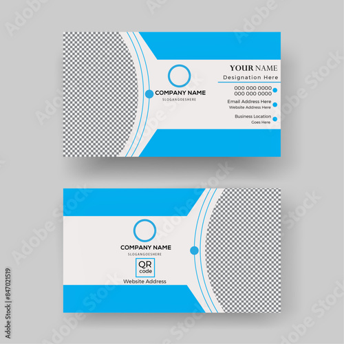 Double-sided creative business card , Modern shape with abstract,   professional business card template, visiting card, Vector creative business card template with  squares, round for business