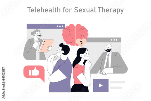 Psychosexology. Flat Vector Illustration