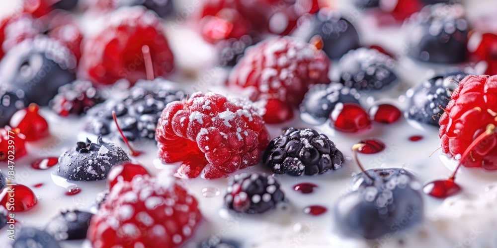 A close-up shot of a berry-topped cake A close-up shot of a berry-topped cake