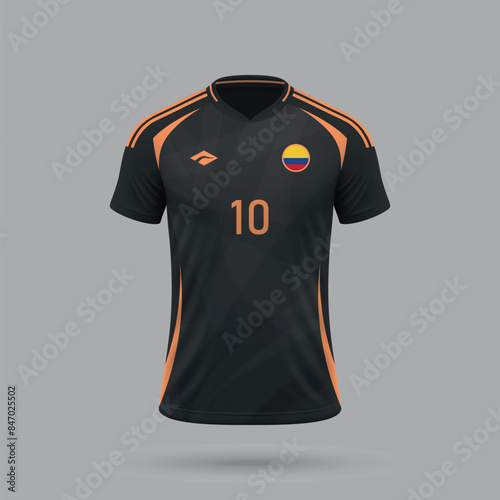 3d realistic soccer away jersey Colombia national team 2024
