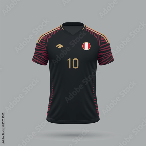 3d realistic soccer away jersey Peru national team 2024