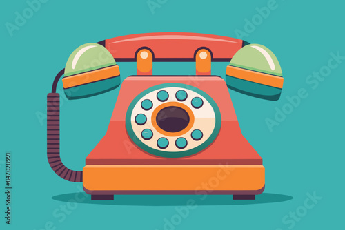 A vintage red rotary phone for classic communication