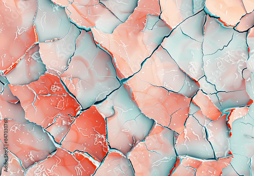 A seamless pattern with pale blue and peach pastel paint. Created with Ai