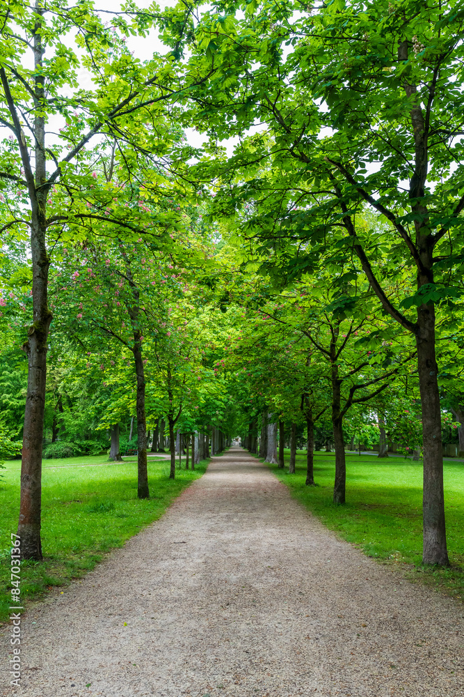 Bayreuth, Germany - May 18 2024: The courtyard garden of the New Palace in Bayreuth Bayreuth, Germany - May 18 2024: The courtyard garden of the New Palace in Bayreuth