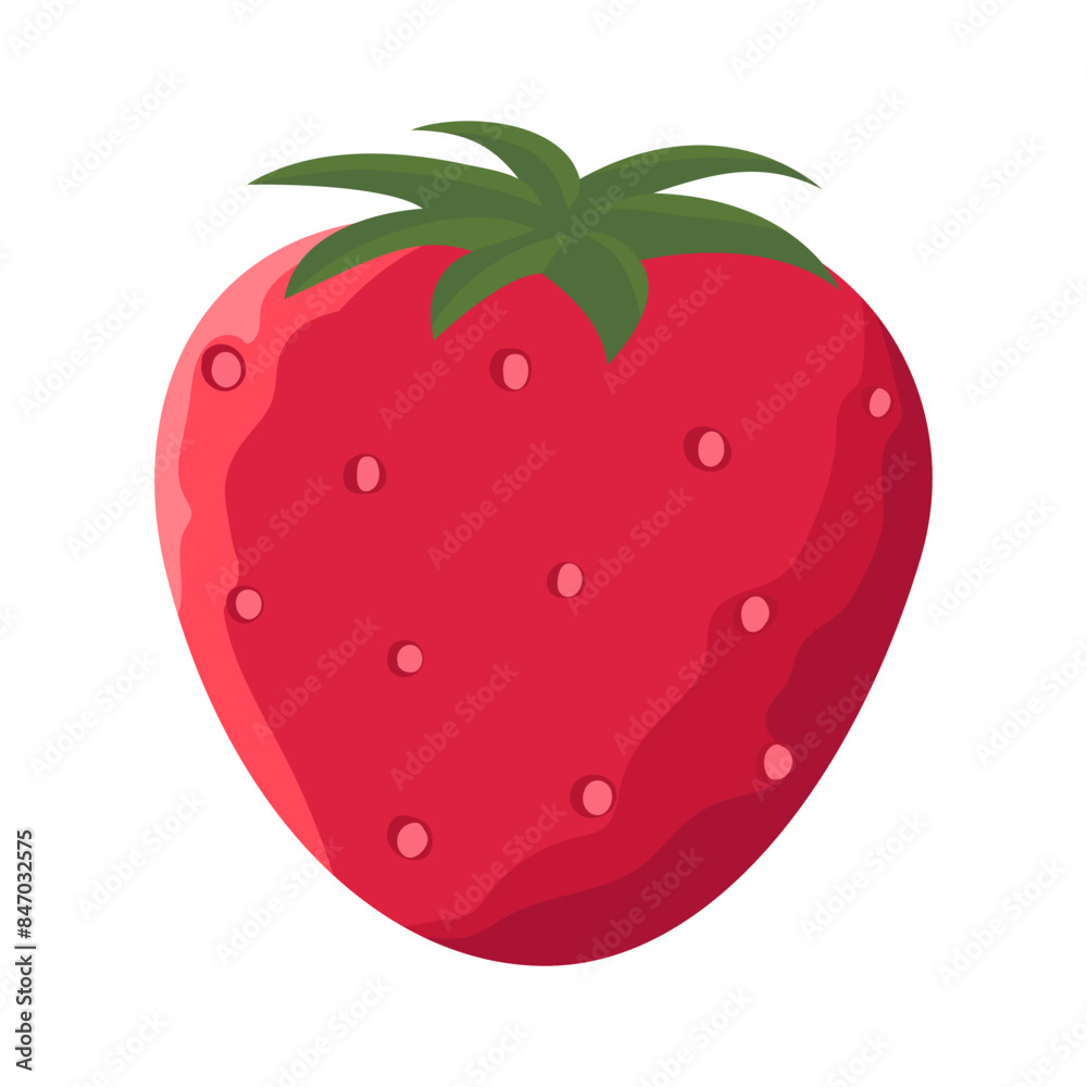 Strawberry flat style vector illustration. Fresh berry on white background. Strawberry flat style vector illustration. Fresh berry on white background.