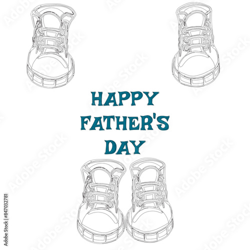 Celebrating Bonds: Father and Child Shoe Pair - Happy Father's Day Vector, Cherish paternal love with this touching Father's Day vector featuring a large and small shoe side by side