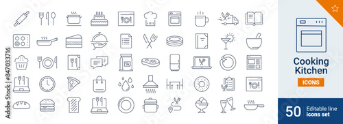 Cooking icons Pixel perfect. Eat, cake, drink, ...	
