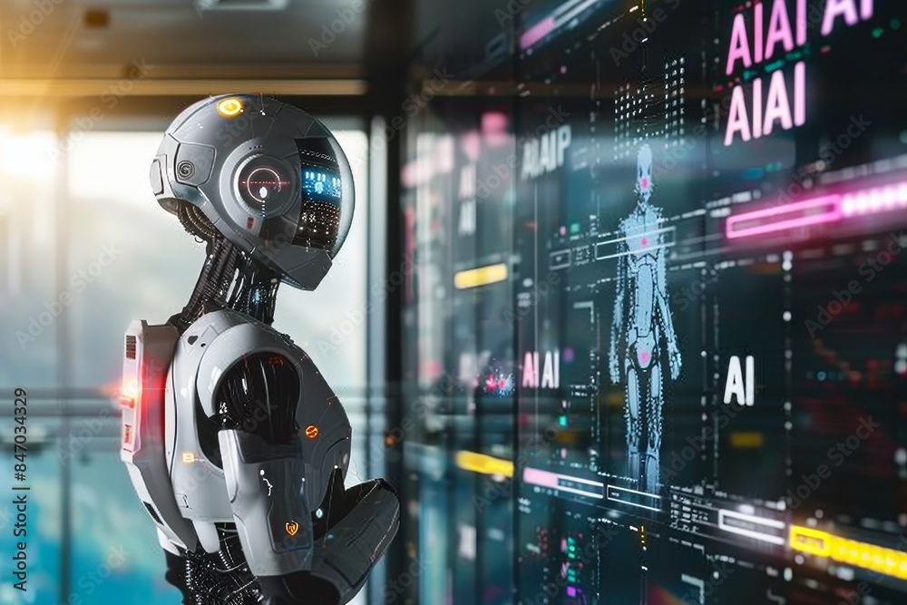 Colorful AI control panel, highlighting the interface of advanced artificial intelligence systems in technology Colorful AI control panel, highlighting the interface of advanced artificial intelligence systems in technology