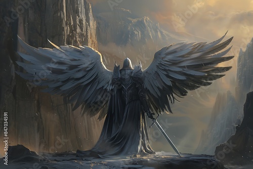 The majestic wings of a Paladin's angelic ally photo