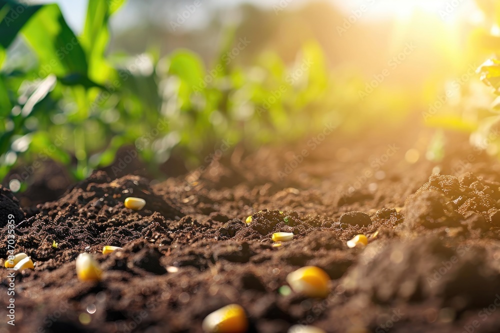 A close-up shot of a lush green field of crops, perfect for use in agriculture-related contexts A close-up shot of a lush green field of crops, perfect for use in agriculture-related contexts