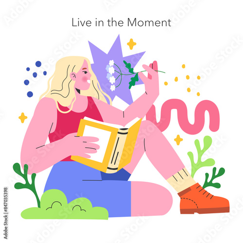 YOLO concept Flat Vector illustration.