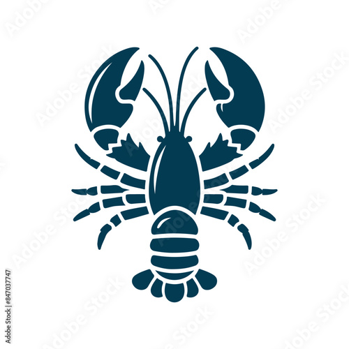 Lobster, fish silhouette Clip art isolated vector illustration on white background © Roman