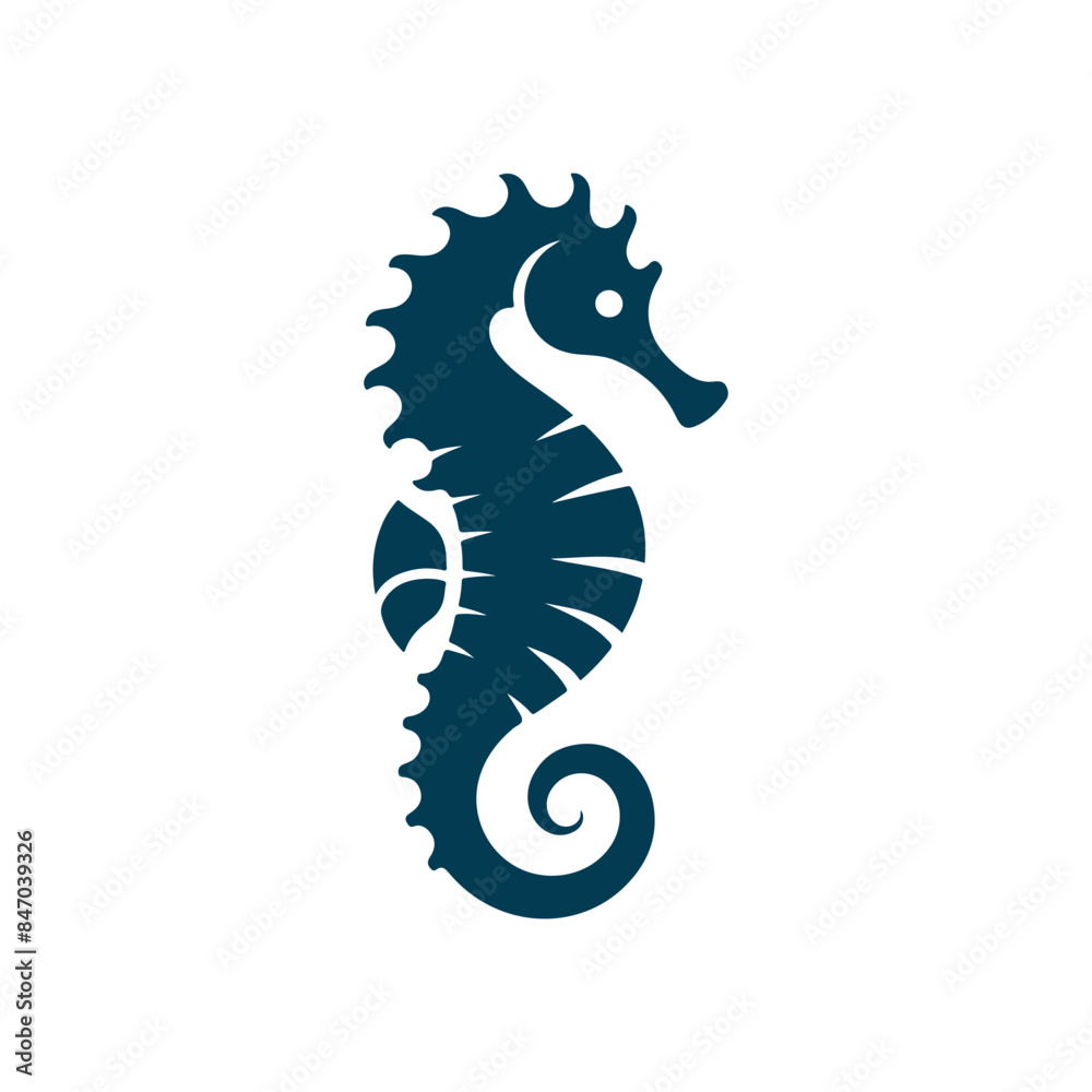 Seahorse silhouette Clip art isolated vector illustration on a white background Seahorse silhouette Clip art isolated vector illustration on a white background