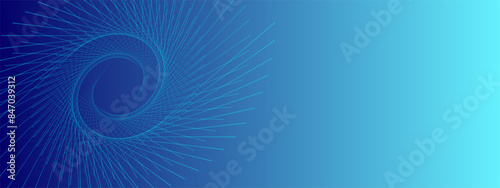 Abstract minimalist background.Futuristic space illustration Vector modern design Universal banner Circular turquoise figure made of discontinuous lines Dynamic spiral Sci-Fi banner 