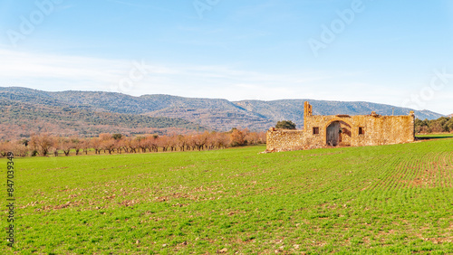 Abandoned masia (Catalan rural house) in Àger (Lleida), Catalunya, Spain
