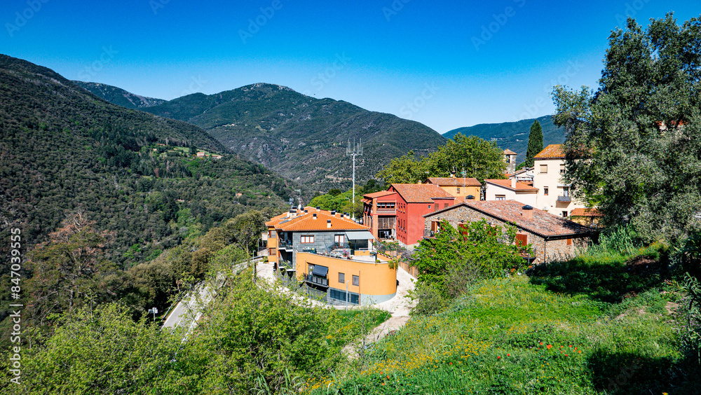 Fototapeta premium Montseny, Catalunya, Spain: General view of the village