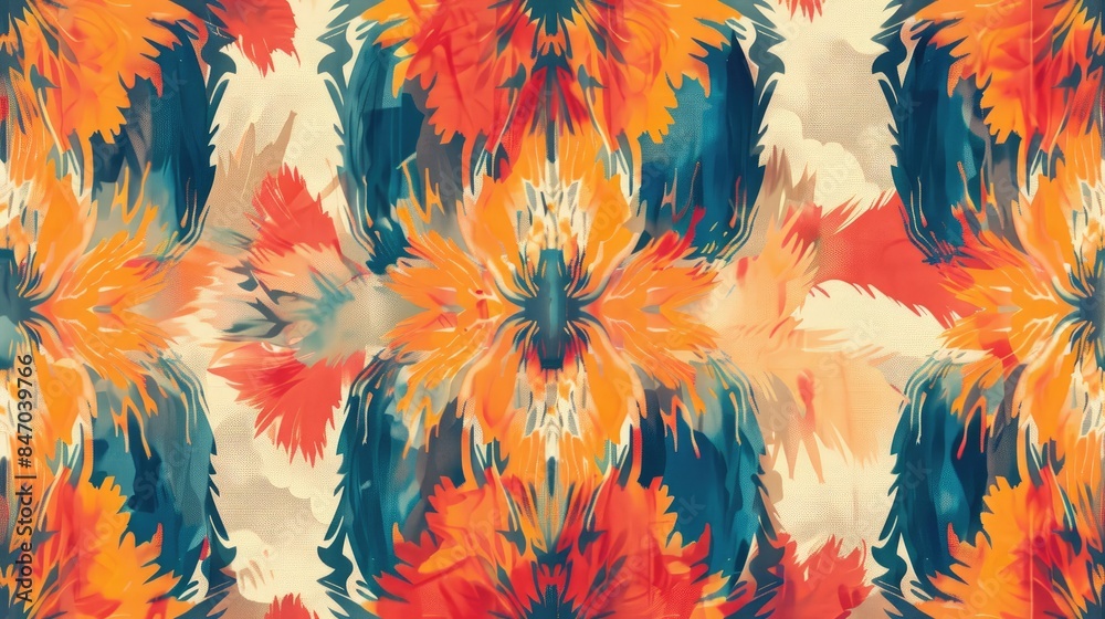 Alternative approach to motif design exploring ikat floral patterns Alternative approach to motif design exploring ikat floral patterns
