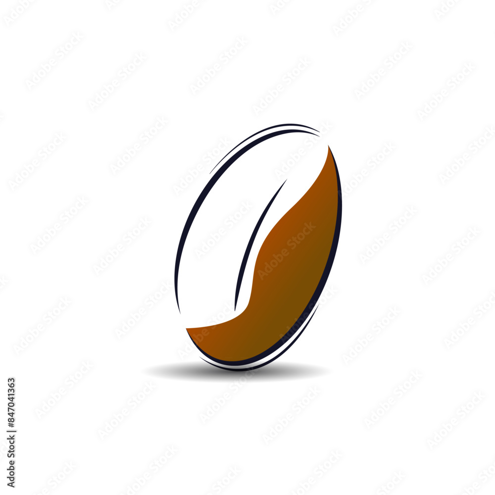 Line art coffee bean logo vector, vector illustration of coffee beans on a white background Line art coffee bean logo vector, vector illustration of coffee beans on a white background