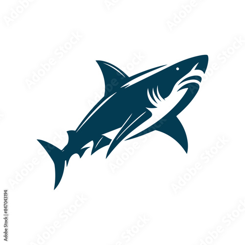 Shark Silhouette Clip art isolated vector illustration on a white background