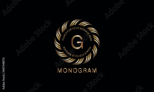 Elegant letter G luxury round logo. Elegant emblem symbol for branding, business card, restaurant, hotel, etc.