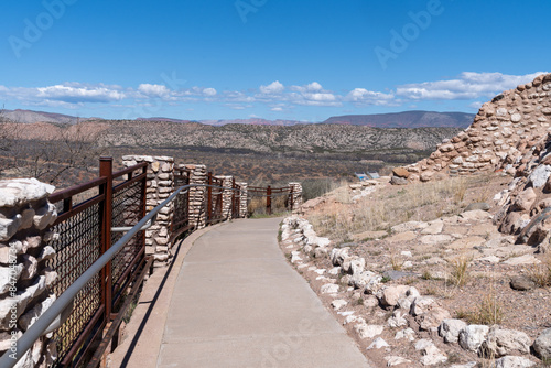 Walkway to the ruins at Tuzigoot National Monument in Arizona photo