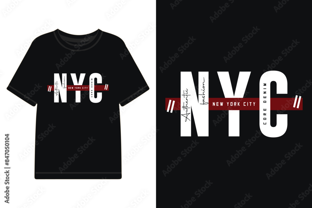 NYC lettering modern typography t shirt design, nyc city streetwear t shirt design