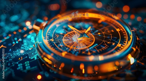 Wallpaper Mural digital futuristic watch glow neon guiding businesses through vision crises, mission paths, and creative agency strategies for market success Torontodigital.ca