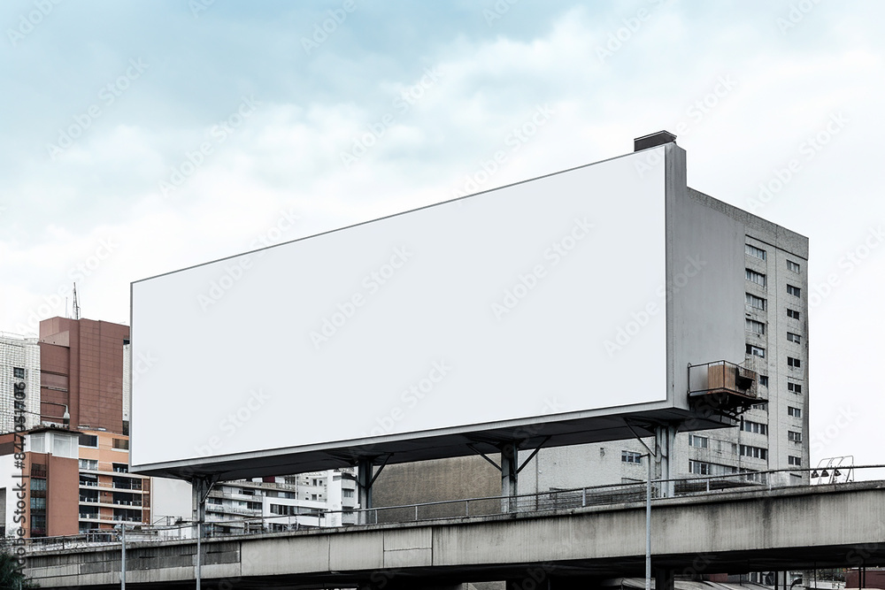 Blank billboard on the roof of the building. Blank billboard on the roof of the building.