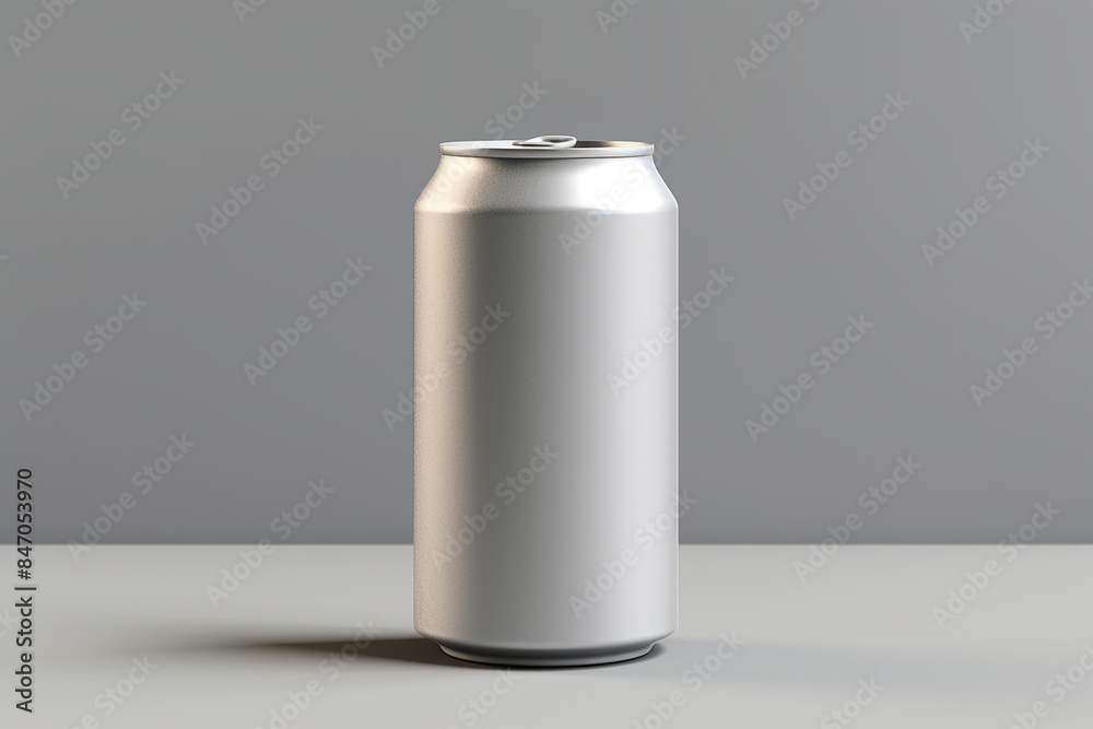 Grey silver can mockup for label packaging design template. Grey silver can mockup for label packaging design template.