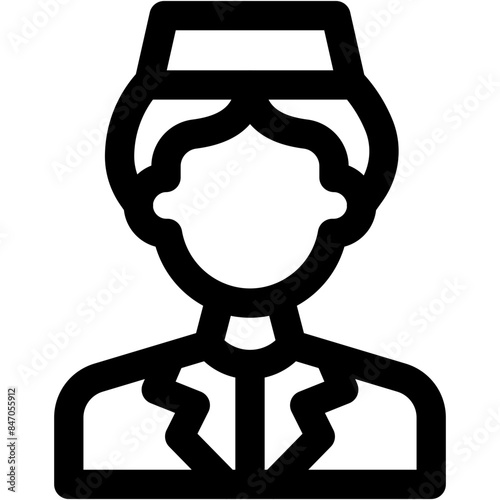  Flight Attendant vector design icon logo