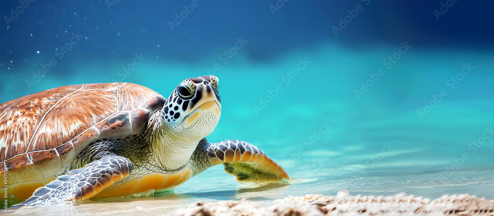 Obraz premium Schildkröte unter Wasser 