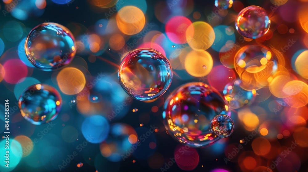 Abstract Colorful Bubbles with Bokeh Background Abstract Colorful Bubbles with Bokeh Background