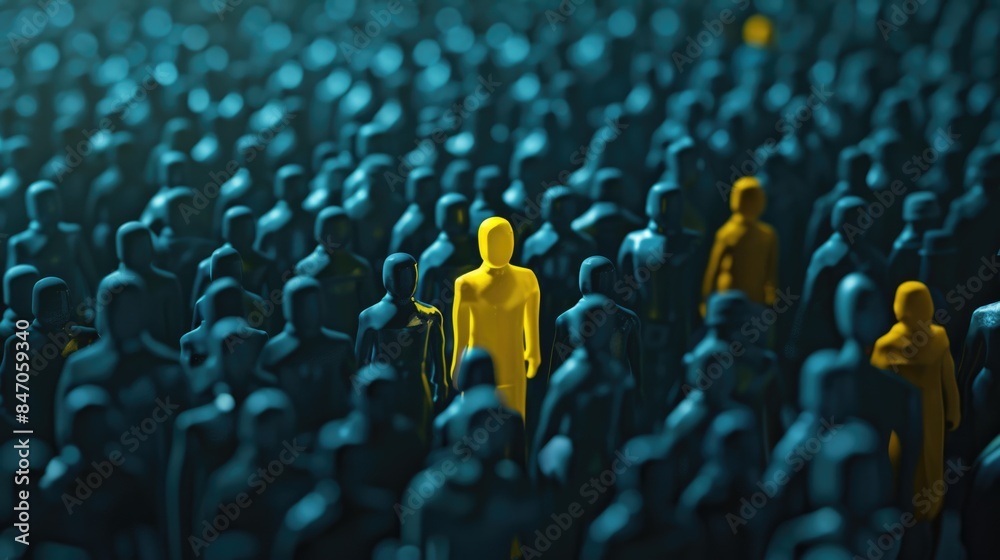 Obraz premium People standing together in a crowd, potential uses include events, gatherings, or social scenes