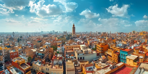 Old Medina in Casablanca Morocco skyline panoramic view