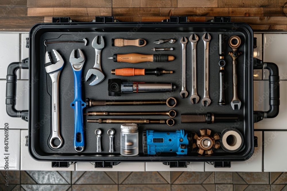Modern Plumbing Tool Set in Professional Case Featuring Latest Technology and Ergonomic Designs