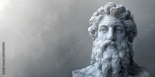 Marble Statue of Zeus The Greek God (Also Known as Jupiter in Roman Mythology). Concept Mythology, Zeus, Jupiter, Greek God, Roman Mythology photo