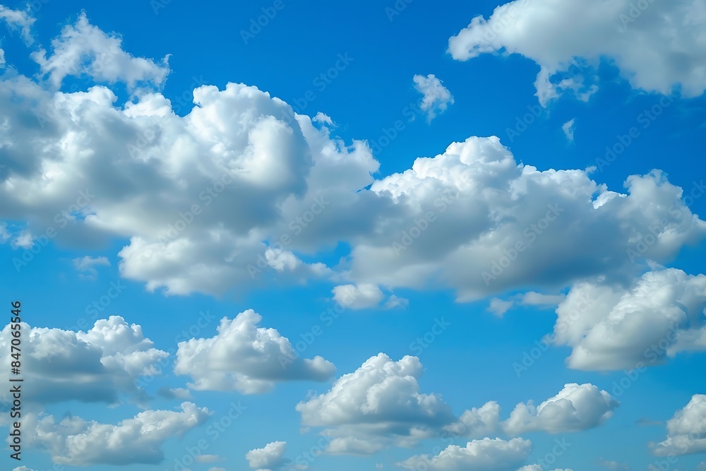 Fototapeta premium Blue sky with clouds background