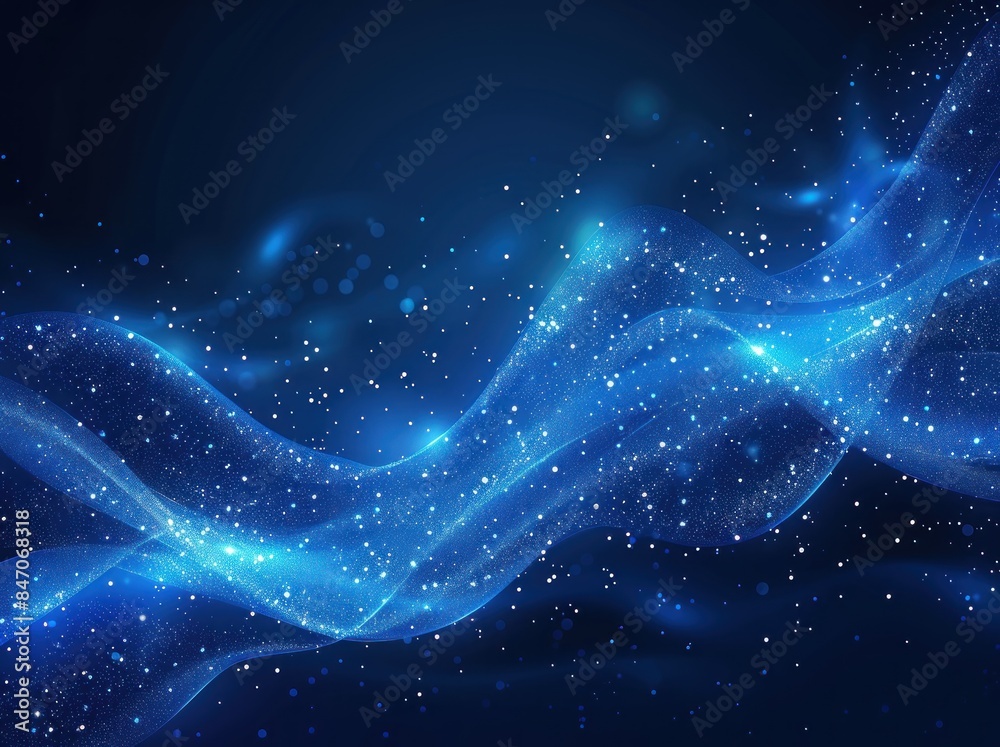 Fototapeta premium Abstract Blue Glitter Wave