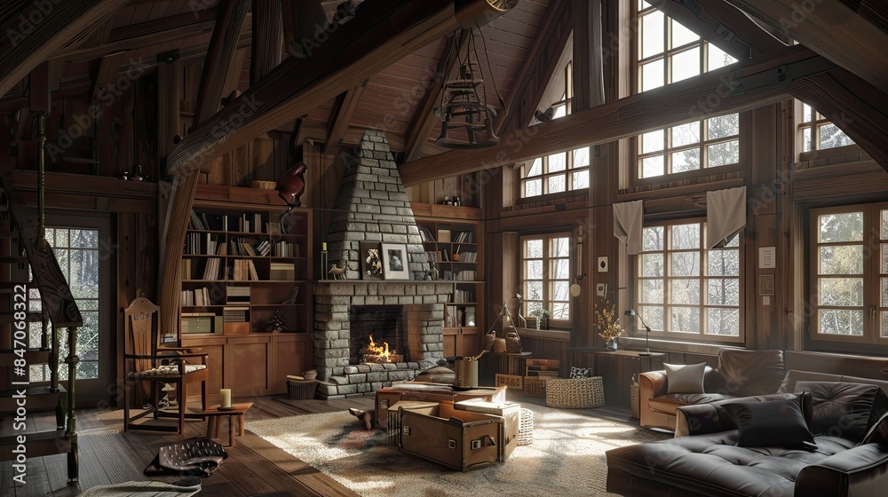 Old house at night. AI generated art illustration. Old house at night. AI generated art illustration.