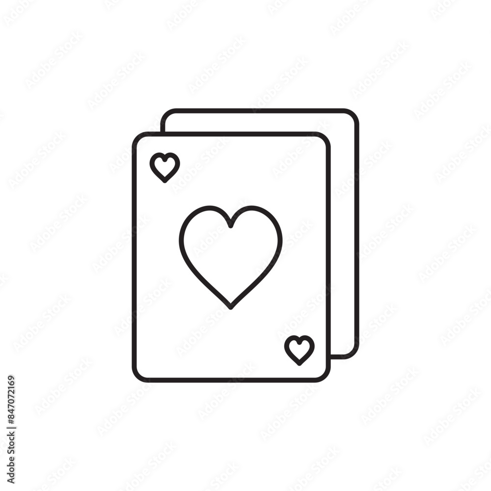 Hearts card icon design, isolated on white background, vector illustration Hearts card icon design, isolated on white background, vector illustration