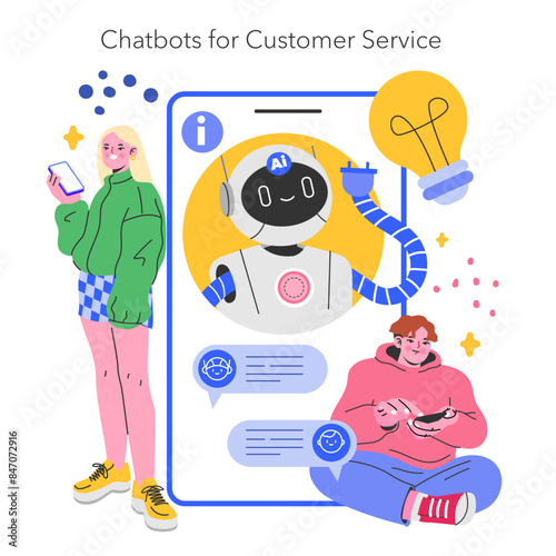 Retail Tech. Flat Vector Illustration