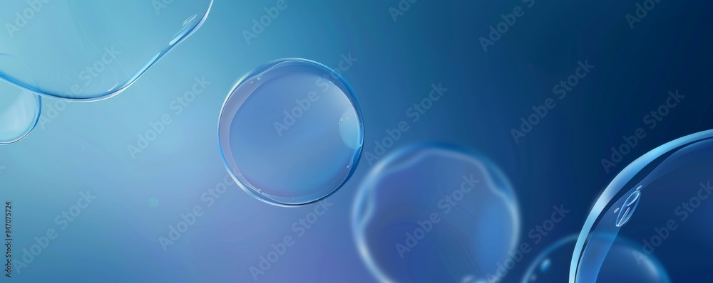 Abstract blue gradient background with vibrant bubbles for mobile wallpaper