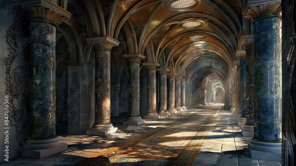 Beyond Reality Realms Interior. AI generated art illustration. Beyond Reality Realms Interior. AI generated art illustration.