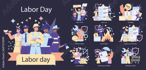 Labor Day. Flat Vector Illustration