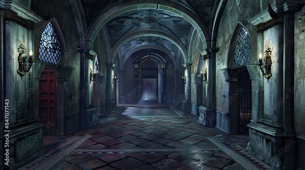 Beyond Reality Realms Interior. AI generated art illustration. Beyond Reality Realms Interior. AI generated art illustration.