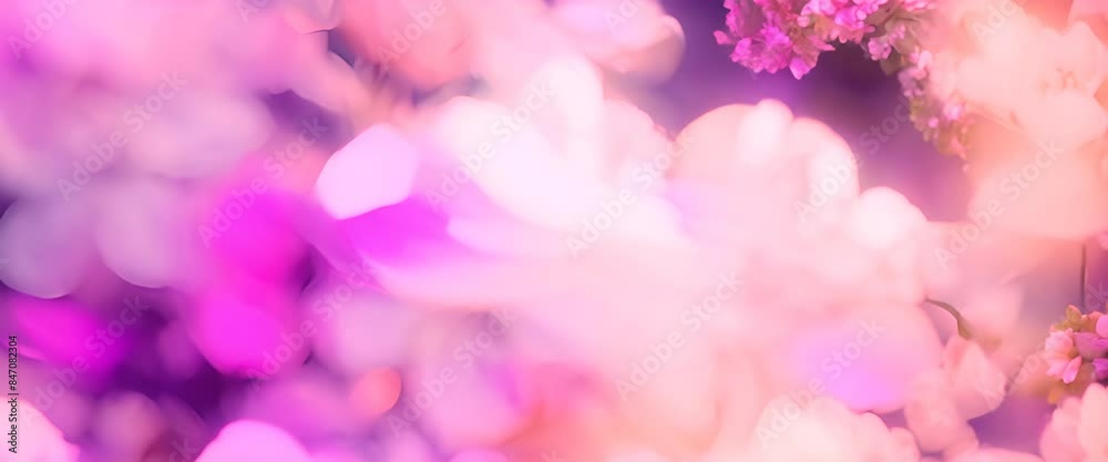 Spring flowers background in peach fuzz color. Blooming apple tree. springtime blossom freshness