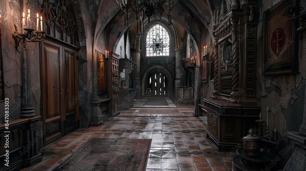 Gothic World. AI generated art illustration. Gothic World. AI generated art illustration.