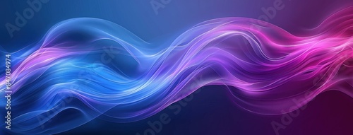 Wallpaper Mural Abstract Flowing Waves of Purple and Blue Torontodigital.ca