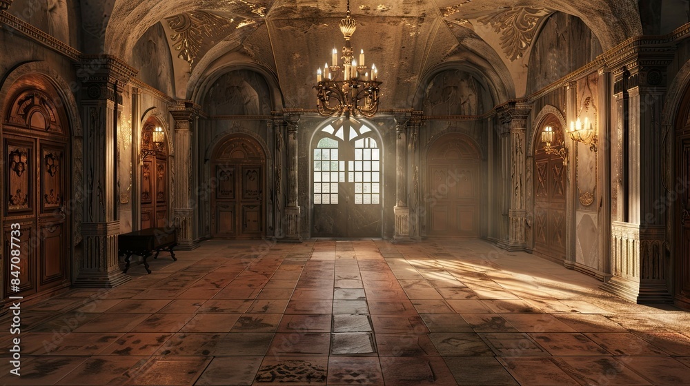 Obraz premium Mystical Mountain Monasteries. AI generated art illustration.